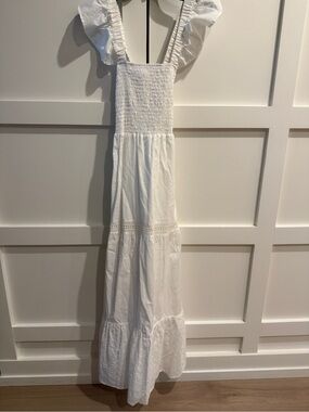 White Maxi Sundress with Ruffled Straps